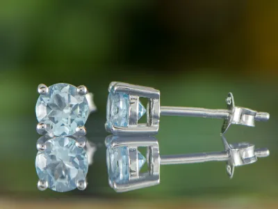Обици със Син Топаз